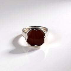 Anello in argento con Legno Fossile