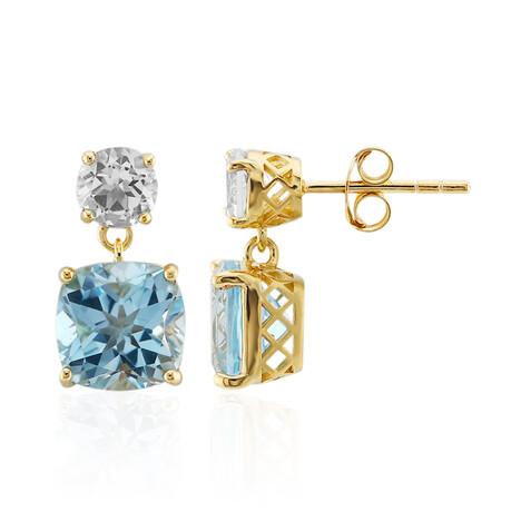 Himmelblauer Topas-Silberohrringe