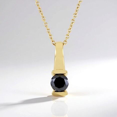 Collana in argento con Diamante Nero