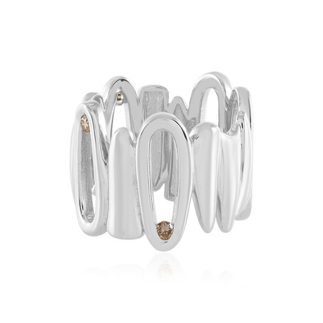 I3 Champagner-Brillant-Silberring (de Melo)