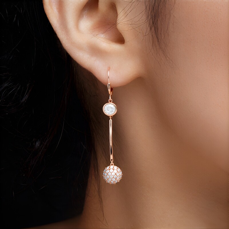 Pendientes en plata con Zircón (KM by Juwelo)