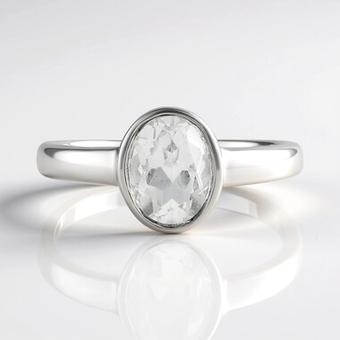 Anillo en plata con Topacio blanco