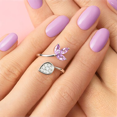 Anello in argento con Ametista Rose de France