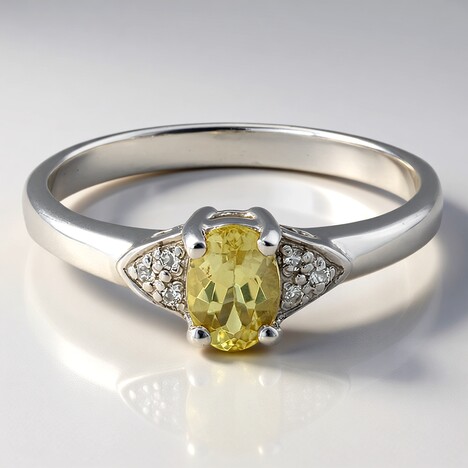 Anello in argento con Apatite Lemon