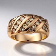 9K SI1 Argyle Rose De France Diamond Gold Ring (Annette)
