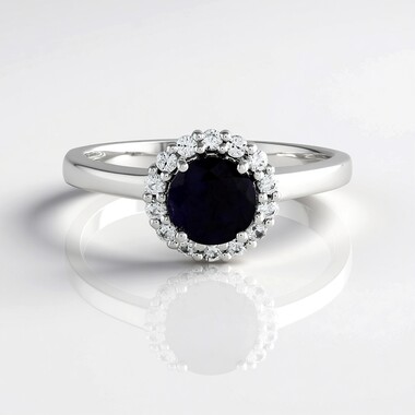 Anello in argento con Zaffiro Blu del Madagascar