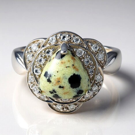 Anello in argento con Diaspro Dalmata
