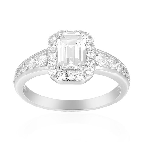 Anillo en plata con Topacio blanco