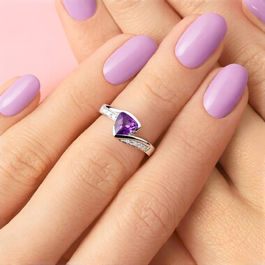 Bague en argent et Améthyste d'Uruguay