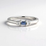 Anello in argento con Zaffiro Ceylon Blu