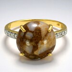Anello placcato in oro con Quarzo Dinosauro