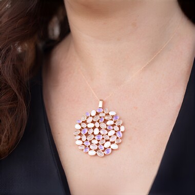 Collar en plata con Piedra de Luna blanca (KM by Juwelo)