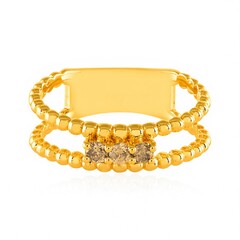 Anillo en plata con Diamante I3 champán (de Melo Essence)