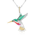 Zilveren halsketting met witte topaasstenen (Dallas Prince Designs)