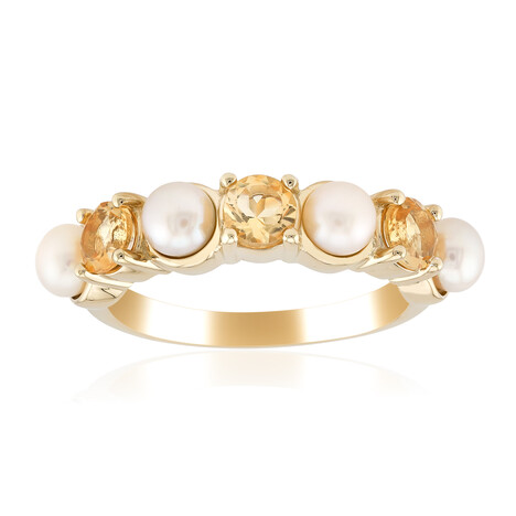 White Freshwater Pearl Silver Ring