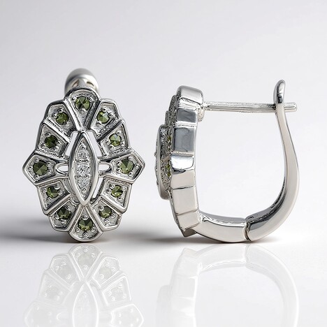 Orecchini in argento con Diamante I2 (J) (Annette classic)