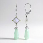 Orecchini in argento con Calcedonio Verde (KM by Juwelo)