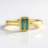 Benedito Green Tourmaline Silver Ring (Adela Silber)