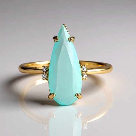 Anello in oro con Opale Paraiba (AMAYANI)