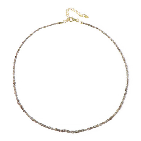 Champagner-Diamant-Silberhalskette