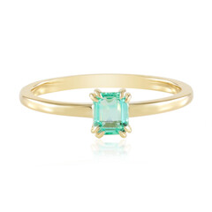 Gouden ring met een Paraiba kleurige smaragd