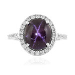 Bague en argent et Grenat étoilé