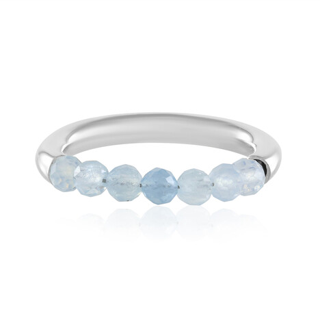 Zilveren ring met Braziliaanse Aquamarijnen
