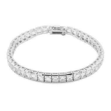 Weißer Topas-Silberarmband
