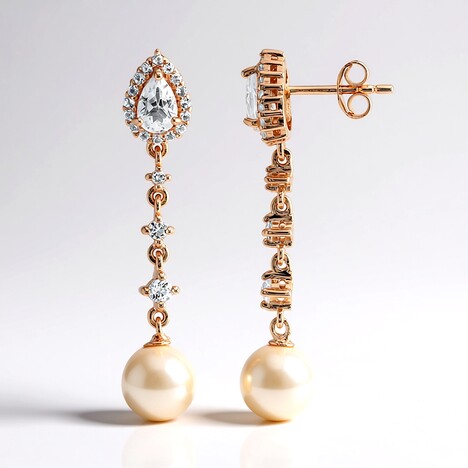 Orecchini in argento con Perla d'Acqua Dolce Bianca