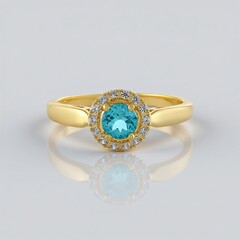 Bague en argent et Apatite bleue