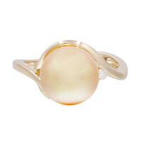 Gouden ring met een gouden zuidzee parel (CIRARI)