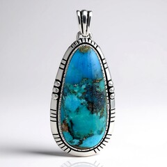 Ciondolo in argento con Turchese Kingman Mohave Blu (Jones Lee)