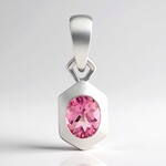 Ciondolo in argento con Tormalina Rosa Brasiliana (Pallanova)