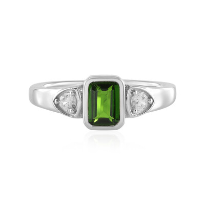 Bague en argent et Diopside de Russie