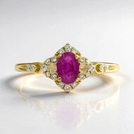 Bague en or et Rubis AAA du Mozambique