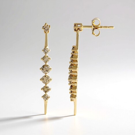 Orecchini in oro con Diamante Champagne I2 (de Melo Gold)