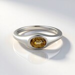 Anello in argento con Zircone Canarino