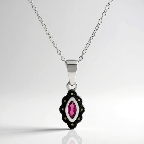 Collana in argento con Rodolite