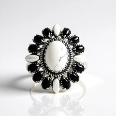 Anello in argento con Howlite (Desert Chic)