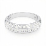 Anello placcato in oro con Zaffiro Bianco