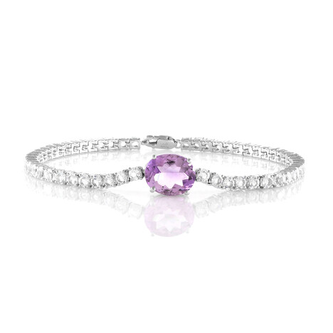 Rose de France Amethyst Silver Bracelet