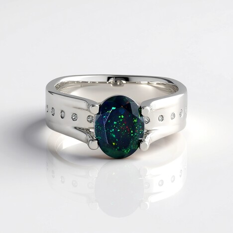 Anello in argento con Opale Mezezo (de Melo Essence)