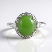 Anello in argento con Giada Canadese