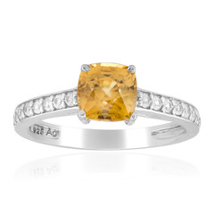Anillo en plata con Zircón amarillo