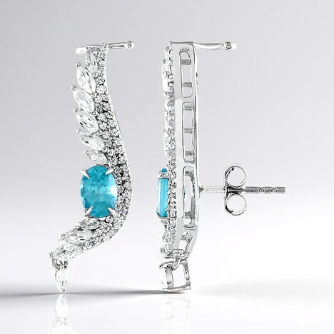 Orecchini in argento con Apatite Blu (de Melo)