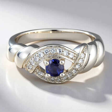 Bague en argent et Iolite d’Orissa
