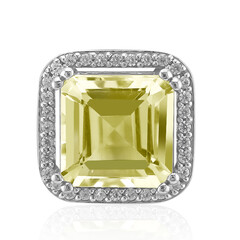 Pendentif en argent et Citrine jaune citron