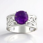 Anello in argento con Ametista Zambiana