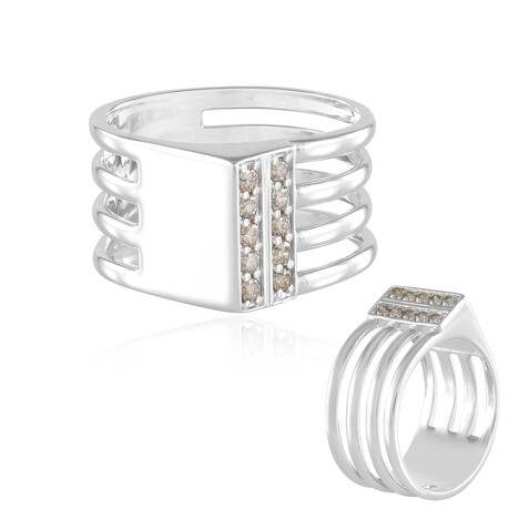 Anillo en plata con Diamante champán I2 (de Melo Essence)