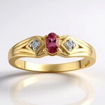 Anello in oro con Zaffiro Padparadscha